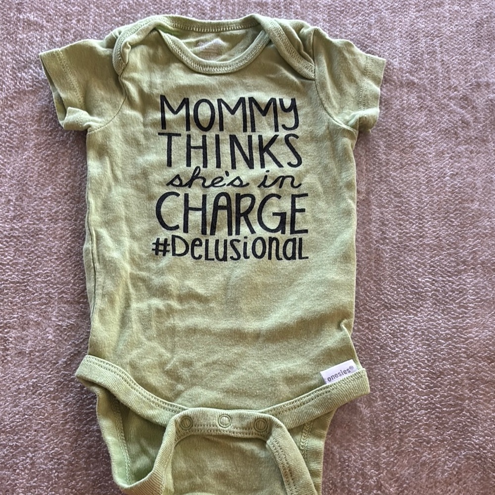 Green Onesie with Fun Print